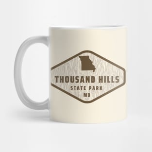 Thousand Hills State Park Missouri - Tree Log Texture Wooded Sign Sticker Mug